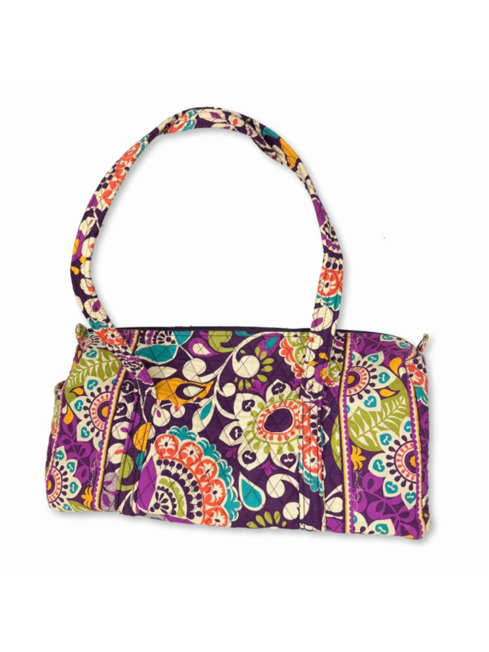 Vera Bradley Plum Crazy Floral Tote Quilted Travel Duffel Bag